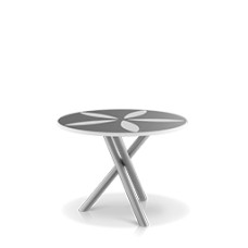 Sand Dollar Side Table 42" Kessler Silver - Light Gray and White Duraboard